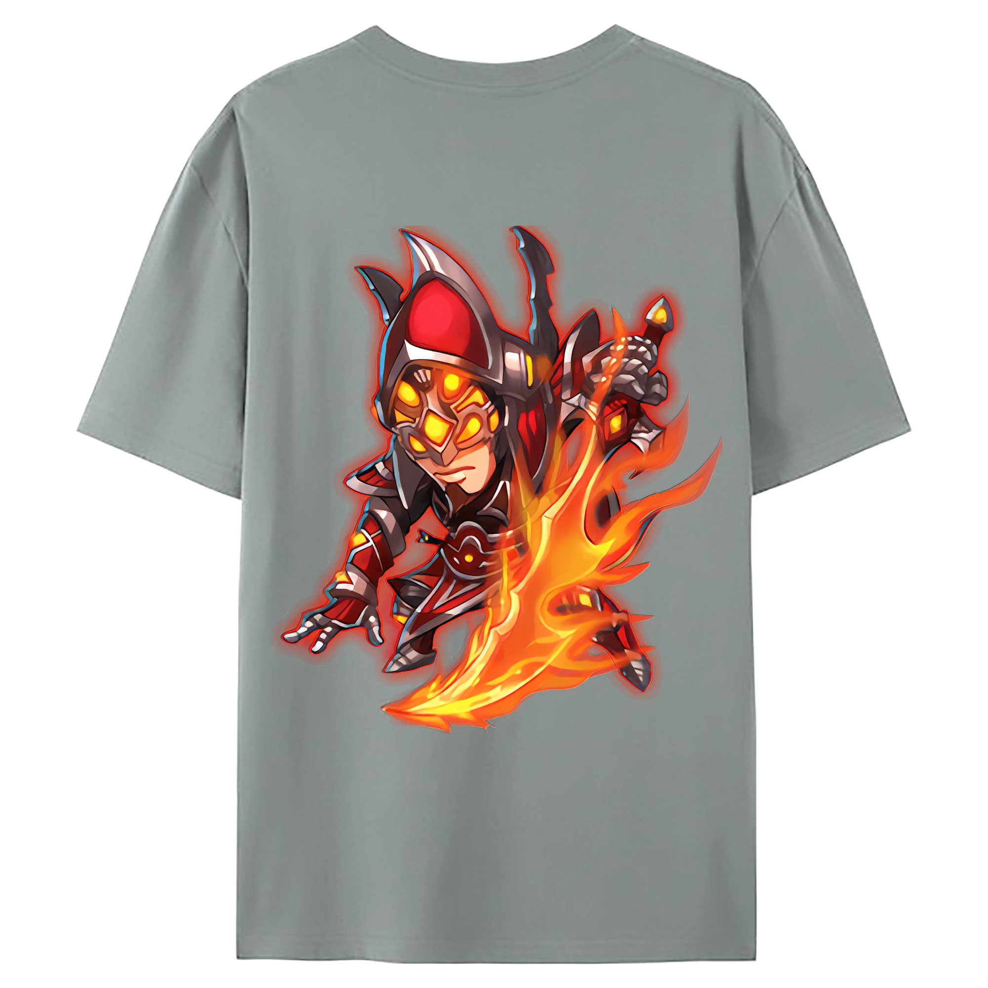（画像用） リーグ・オブ・レジェンド League of Legends LOL 綿100％ メンズ半袖Tシャツ（バックプリント） 通気性